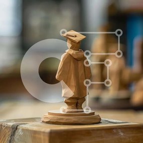 Intra Συλλεκτικό Ξύλινο Παζλ Plywood  4mm - Ξύλινη φιγούρα με καπέλο και φόρεμα αποφοίτησης Σε Ξύλινο Κουτί - Διαστάσεις Puzzle: 10x10 cm – 25 κομμάτια