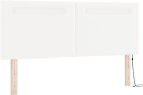 vidaXL Κρεβάτι με ελατήρια με στρώμα Λευκό 160 x 200 cm Τεχνητό δέρμα