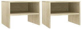 vidaXL Κομοδίνα 2 τεμ. Sonoma Δρυς 40 x 30 x 30 εκ. από Επεξ. Ξύλο
