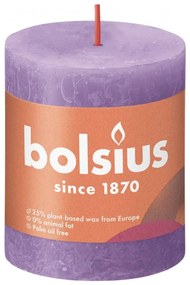 Bolsius Κεριά Κύλινδρος Ρουστίκ Shine 4 τεμ. Φωτ. Βιολετί 80 x 68 χιλ