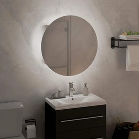 vidaXL Ντουλάπι Μπάνιου με Στρογγυλό Καθρέφτη&amp;LED Λευκό 40x40x17,5 εκ.