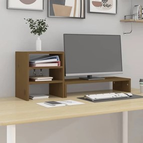 vidaXL Βάση Οθόνης Καφέ 81x20x30 εκ. από Μασίφ Ξύλο Πεύκου