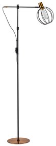 SE21-GM-39-GR2 ADEPT FLOOR LAMP Gold Matt and Black Metal Floor Lamp Black Metal Grid+