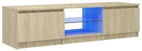 Έπιπλο Τηλεόρασης με LED Sonoma Δρυς 140x40x35,5 εκ. - Καφέ