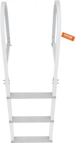 VEVOR Aluminum Dock Ladder Boat Dock Ladder Removable 3 Steps with 500lbs Load