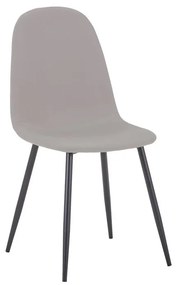 Chair Bella light grey fabric-black metal leg 43x52x88cm 43x52x88 εκ.