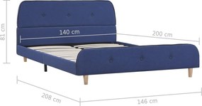 vidaXL Πλαίσιο Κρεβατιού Μπλε 140 x 200 εκ. Υφασμάτινο