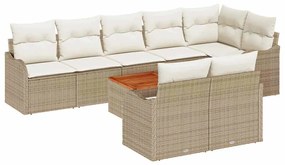 vidaXL Σετ Καναπέ Κήπου 9 pcs Μπεζ και λευκό