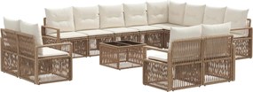 vidaXL Σετ Καναπέ Κήπου 13 pcs Μπεζ συνθετικό ρατάν