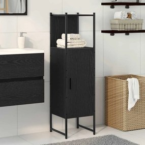 vidaXL Ντουλάπι Μπάνιου με ράφι Μαύρη δρυς 33 x 33 x 120.5 εκ.