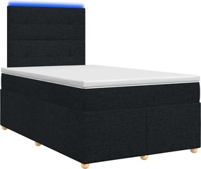 vidaXL Κρεβάτι box spring με στρώμα Μαύρο 120 x 190 cm Ύφασμα