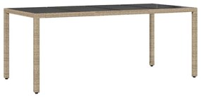 vidaXL Σέτ φαγητού για κήπο 7 pcs Μπεζ συνθετικό ρατάν