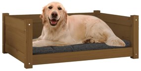 vidaXL Κρεβάτι Σκύλου Μελί 75,5x55,5x28 εκ. από Μασίφ Ξύλο Πεύκου
