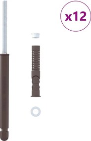 vidaXL Βραχίονες Floating Shelf 12 pcs Μπεζ Ø12 x 190 mm Ατσάλι