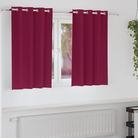 vidaXL Κουρτίνες με κουρτίνες 2 pcs Κόκκινο Πολυεστέρας