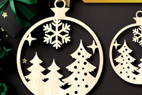 Σετ των 3 Intra απο ξύλο plywood 3mm-4mm πάχος - Στολίδια χριστουγεννιάτικων δέντρων με λέιζερ Δίασταση 6x6 cm INTRAFABR-104798659