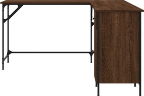 vidaXL Γραφείο Καφέ Δρυς 141x141x75 εκ. από Επεξεργασμένο Ξύλο