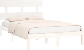 vidaXL Πλαίσιο Κρεβατιού Λευκό 180 x 200 εκ. Μασίφ Ξύλο Super King