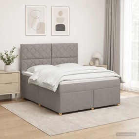 vidaXL Κρεβάτι box spring με στρώμα Taupe 140 x 200 cm Ύφασμα