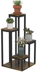 Στάντ λουλουδιών 4 επιπέδων 40cm x 40cm x 81cm Καφέ