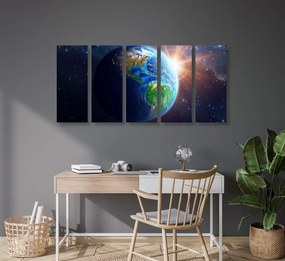 Εικόνα 5 τμημάτων μπλε πλανήτη Γη - 100x50