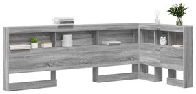 vidaXL Κεφαλάρι Αποθήκης με ράφι Γκρι sonoma 90 cm Επεξεργασμένο ξύλο