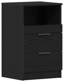 vidaXL κομοδίνο  Μαύρο Δρυς 40x35x65 εκ Made of Engineered Wood