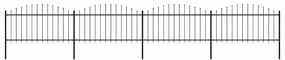 vidaXL Κάγκελα Περίφραξης με Λόγχες Μαύρα (1,25-1,5) x 6,8 μ. Ατσάλινα