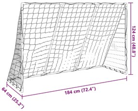 Τέρμα Παιδικό 2 σε 1 Λευκό 184 x 64 x 124 εκ. με Μπάλες - Λευκό