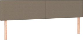 vidaXL Κρεβάτι Boxspring με Στρώμα &amp; LED Taupe 200x200 εκ. Υφασμάτινο