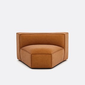 Γωνιακή πολυθρόνα με βελούδινη ανάγλυφη ταπετσαρία, Seven