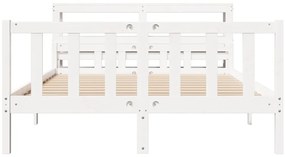 vidaXL Σκελετός Κρεβ. Χωρίς Στρώμα Λευκό 160x200 εκ Μασίφ Πεύκο