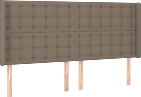 vidaXL LED Κρεβάτι με βάθρο με κεφαλάρι ύφασμα