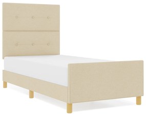 vidaXL Κρεμ Κρεβάτι 90x200 εκ. Υφασμάτινο