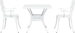 vidaXL Σερβίτσιο τραπεζιού κήπου 3 pcs Λευκό Χυτό αλουμίνιο