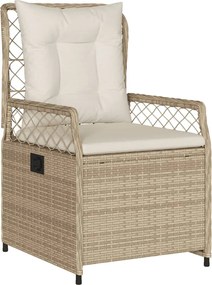 vidaXL Καρέκλες Κήπου Ανακλινόμενες 2 τεμ. Μπεζ Συνθ. Ρατάν