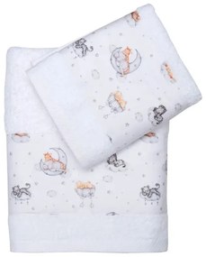 Πετσέτες Παιδικές Σάμι (Σετ 2τμχ) White Viopros Towels Set 70x130cm 100% Cotton