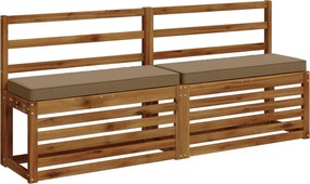 vidaXL Μαξιλάρια Πάγκου 2 Τεμαχίων VUGHT 2 pcs 100% Πολυεστέρας Taupe