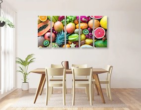 Εικόνα 5 τμημάτων τροπικά φρούτα - 100x50