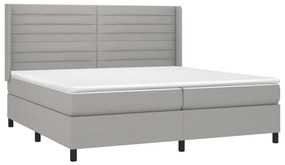 ΚΡΕΒΑΤΙ BOXSPRING ΜΕ ΣΤΡΩΜΑ &amp; LED ΑΝ.ΓΚΡΙ 200X200ΕΚ. ΥΦΑΣΜΑΤΙΝΟ 3138421