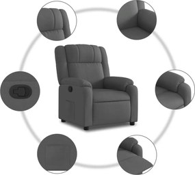vidaXL Πολυθρόνα Ανακλινόμενη Σκούρο Γκρι Υφασμάτινη