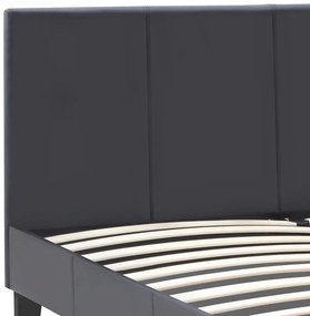 Κρεβάτι Flat Megapap από τεχνόδερμα χρώμα μαύρο ματ 160x200εκ.