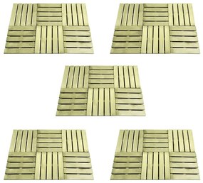 Πλακάκια Deck 30 τεμ. Πράσινα 50 x 50 εκ. Ξύλινα