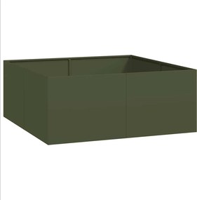 vidaXL Ζαρντινιέρα Λαδί 100x100x40 εκ. από Χάλυβα