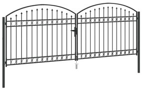 vidaXL Πύλη Φράχτη Άλλο Ρυθμιζόμενος Γκρι 400 x 150 cm Ατσάλι