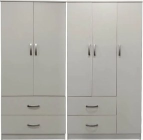 Ντουλάπα πεντάφυλλη Athos pakoworld λευκή 170x42x180εκ