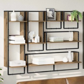 vidaXL Σετ ραφιών τοίχου Επιτοίχιο 6 pcs Artisan Oak 100 x 25 x 30 cm