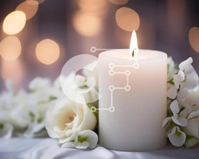 Intra Συλλεκτικό Ξύλινο Παζλ Plywood 4mm - Λευκό κερί και λουλούδια σε τραπεζομάντιλο Σε Ξύλινο Κουτί - Διαστάσεις: 10x10 cm – 25 κομμάτια