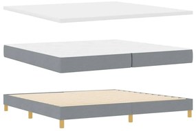 vidaXL Κρεβάτι box spring με στρώμα Ανοιχτό γκρι 200 x 200 cm ύφασμα