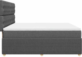 vidaXL Κρεβάτι Boxspring με Στρώμα Σκούρο Γκρι 180x200 εκ Υφασμάτιν